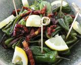 Foto do passo 5 de Pimentos Padrón salteados com Bacon caramelizado e molho Jalapeño