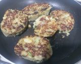 A picture of step 2 of Paneer aloo double patty cheese burger.