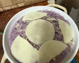 A picture of step 6 of Purple mustard green dip- like purple spinach dip.