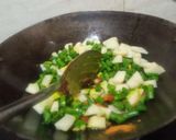 A picture of step 3 of ABC (aloo,beans,carrot) mix veg sabzi.