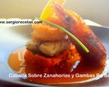 Foto del paso 9 de la receta: Caballa a la Parrilla sobre Pastel de Zanahorias Especiadas y Gambas al estilo Po´Boy