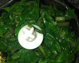 A picture of step 2 of Shyam savera paratha (Palak paneer).