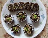 A picture of step 10 of Khajur Dryfruit roll and katori.