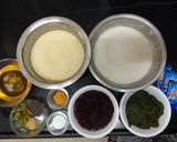 A picture of step 1 of Rainbow Dhokla.