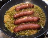 Une image de l'étape 13 de Saucisses fumées à la compotée d oignons et poivrons verts,citrons confits aux épices indiennes.