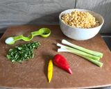 A picture of step 1 of Gato Pima - Mauritian Chilli Cakes.