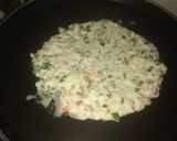 A picture of step 3 of Semolina mix veg chilla.