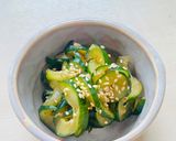 A picture of step 3 of Korean style Cucumber pickles.