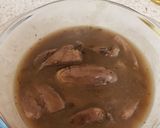 A picture of step 7 of Lambs Hearts in a minty lamb Gravy 😀.