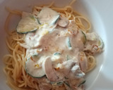 Foto del paso 6 de la receta: Spaghettis con calabacín, puerro y champiñones