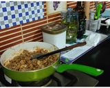 A picture of step 3 of Cheesy Mexican Chicken Fajita Wraps.