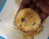 A picture of step 1 of Cheese stuffed rice fritters.
