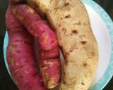 A picture of step 1 of Sweet potato chips/wafers.