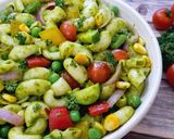 A picture of step 5 of Vegan Chimichurri Cold Pasta Salad.