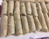 A picture of step 1 of Chicken Roll with white Sauce.