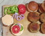 A picture of step 8 of Crispy Veg Tikki Burger Recipe/VegTikki Cheese Burger.