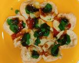 A picture of step 2 of Dahi Papdi Chaat.