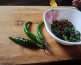 A picture of step 5 of Fried Green Chillies 🌶️🌶️🌶️.