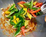 A picture of step 6 of Sweet and Sour Fried Grouper with Colorful Peppers.