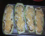 Foto del paso 5 de la receta: Canoas de calabacín rellenas con Carne Molida, Bechamell y queso al graten