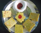 A picture of step 5 of Yellow dhokla.