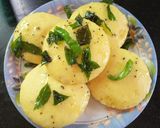 A picture of step 4 of Sooji Ka Dhokla.
