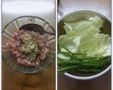 Hình bước làm 1 của món Món canh bắp cải cuộn thịt bằm