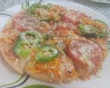 A picture of step 9 of Dhokla veggies Pizza.
