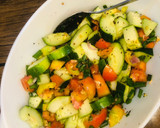 A picture of step 1 of Cucumber salsa🥒🍅🍋.