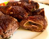 A picture of step 6 of Beef rolls in the oven.