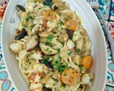 Foto del paso 10 de la receta: Spaghetti con shiitake, zanahoria y gambones al curry