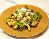A picture of step 9 of Ricotta gnocchi with porcini and broccoli.