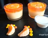 A picture of step 7 of Milky vanilla curd with Orange jelly.