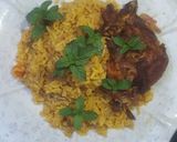 A picture of step 10 of Fried rice with peppered chicken.
