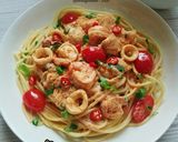 Gambar langkah 6 resipi Spaghetti Tomyam.