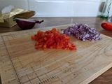 Deep based red pepper and red onion omelette #newcookschallenge