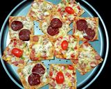 รูปขั้นตอนการทำที่ 4 ของ เกี๊ยวพิซซ่า/แผ่นเกี๊ยวพิซซ่า wonton pizza