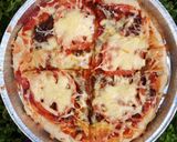 A picture of step 5 of Quick pizza recipe with left over bread dough.