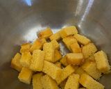 A picture of step 1 of Cornbread Croutons.