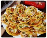 عکس مرحله 10 از دستور مینی پنکیک پیتزایی🍕🍕🍕