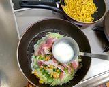 A picture of step 3 of Japanese Hiroshima Okonomiyaki Pancake.