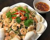 Hình bước làm 4 của món Gỏi mít tôm thịt.