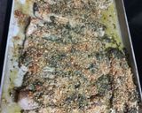 A picture of step 3 of Hake with Basil and Dukkah crust.