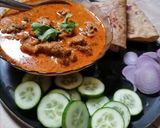 A picture of step 4 of Mughlai mutton zafrani korma.
