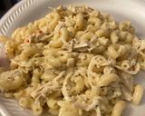 A picture of step 1 of Parmesan garlic chicken pasta.