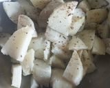 A picture of step 2 of Spicy Dhania Aloo Chaat😋.