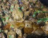 A picture of step 2 of Beef kaleji.