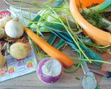 Une image de l'étape 1 de Soupe avec fanes de carottes au Cook Expert.