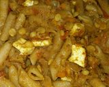 A picture of step 3 of Paneer pasta.