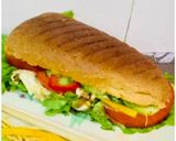 A picture of step 6 of Subway Style Veggie Delight Sandwich.